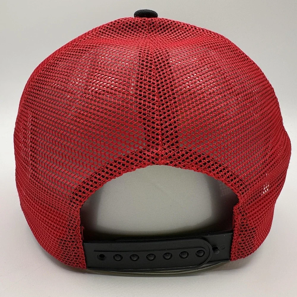 Costco Wholesale Hat BAMKO Trucker Snap Back One Size Mesh Black Red Cap Logo